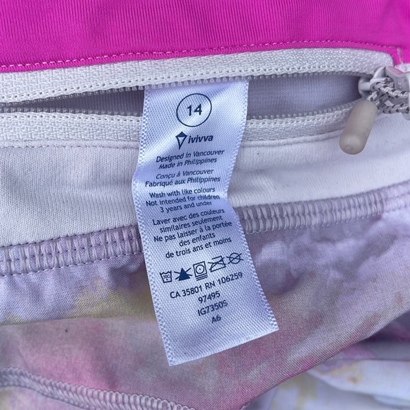 Ivivva by Lululemon Watercolor Printed Speedy Speed Running Athletic Shorts - Picture 4 of 7